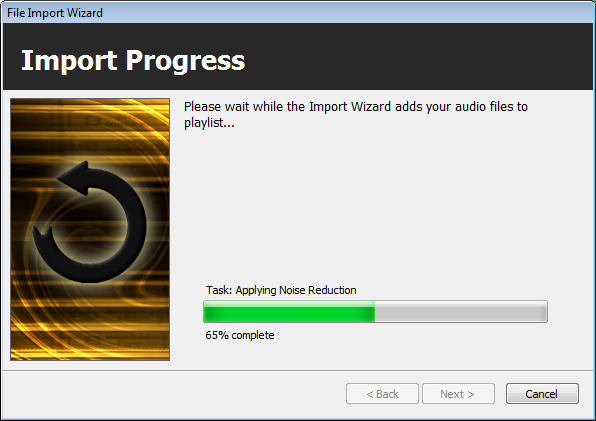 Import Wizard: Noise Reduction