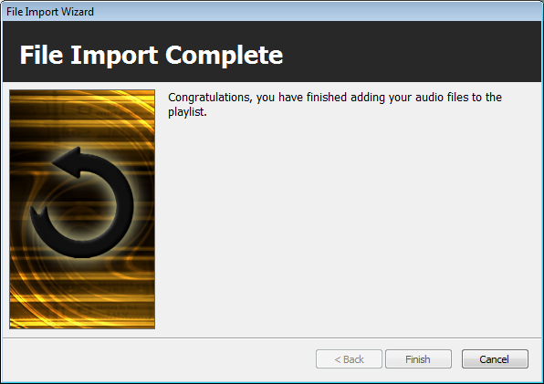 Import Wizard: Finished Importing